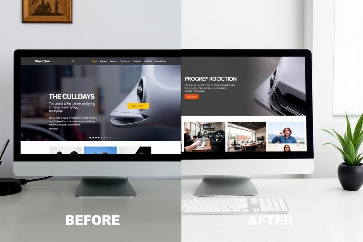 Website redesign before and after comparison